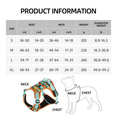 Adjustable Harness Dog Reflective Safety Training Walking Chest Vest Leads Collar For French Bulldog Pets Dogs Accessories