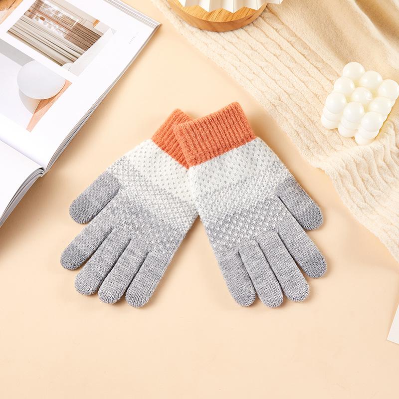 

Теплые и непродуваемые перчатки для мужчин и женщин на осень и зиму в корейском стиле, утолщенные перчатки с сенсорным экраном Average Size