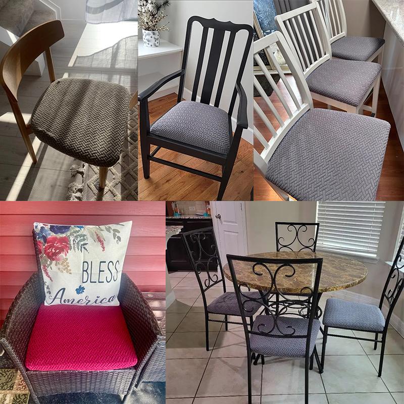 Jacquard Chair Seat Cover For Kitchen Dining Room Wedding Removable Stretch Elastic Dining Slipcovers Chair Cushion Cover 1PC