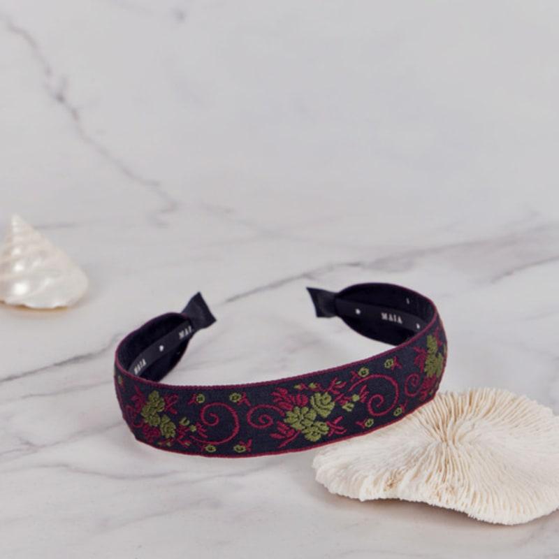 

MAIA Повязка на голову с розой из лозы P - Красно-черный Red Black