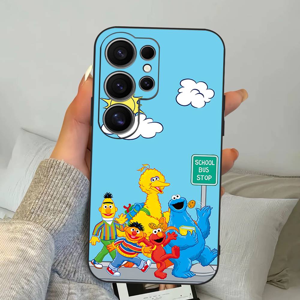 Cartoon S-Sesame S-Street Phone Case For Samsung S 24 Fe 25 Ultra Plus 20 Lite 21 30 22 23 24 22 Ultra 5G Fundas