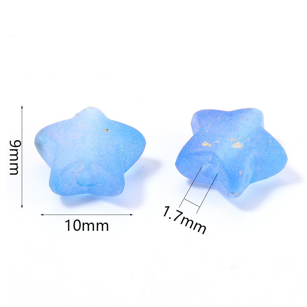 200 Stück 9x10mm Stern Acrylperlen Bunt Transparent Lose Abstandshalterperlen Für Schmuckherstellung DIY Armbänder Halsketten Zubehör