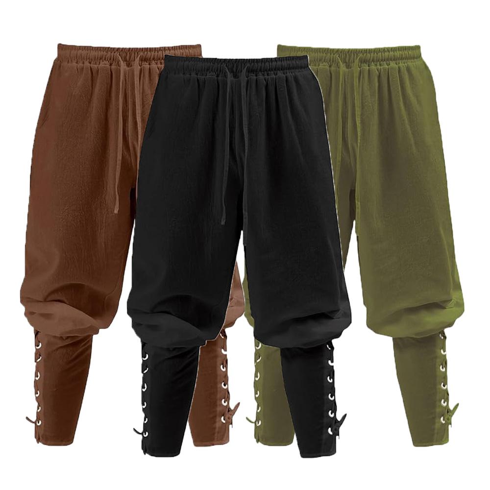 2-teiliges Set für Herren, mittelalterliche Kleidung, Party-Kostüm, Männerhemden und Piratenhosen, Halloween-Anzüge für Männer