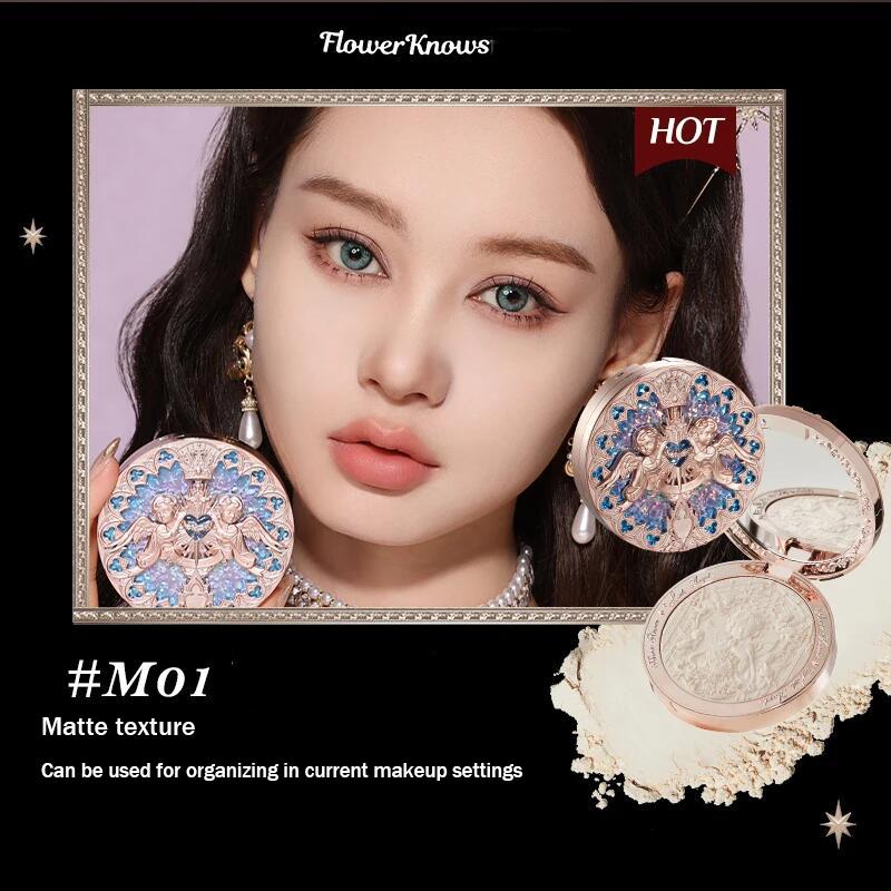 Flower Knows Body Glitter Little Angel Relief Highlight Face Powder Iluminador Makeup Contour Highlighter Palette 8g/0.3Fl.oz