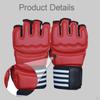 2 Pieces Boxing Gloves Red Half Finger PU Lightweight Sparring Gear Mitts for Unisex Women Men Adult