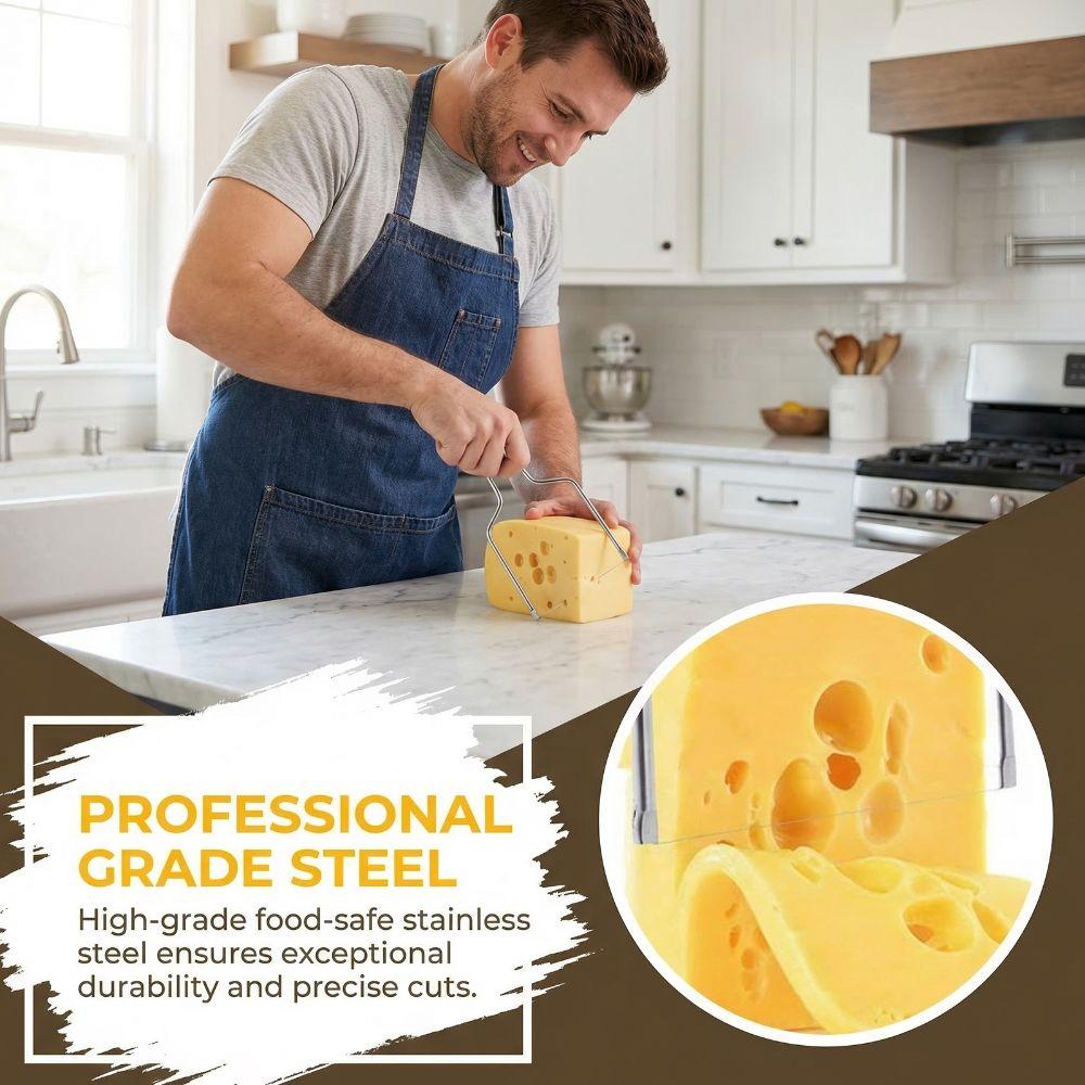2PCS Stainless Steel Cheese Slicers Ergonomic Easy Clean Cheese Cutter Multipurpose Dishwasher Safe Butter Cutter
