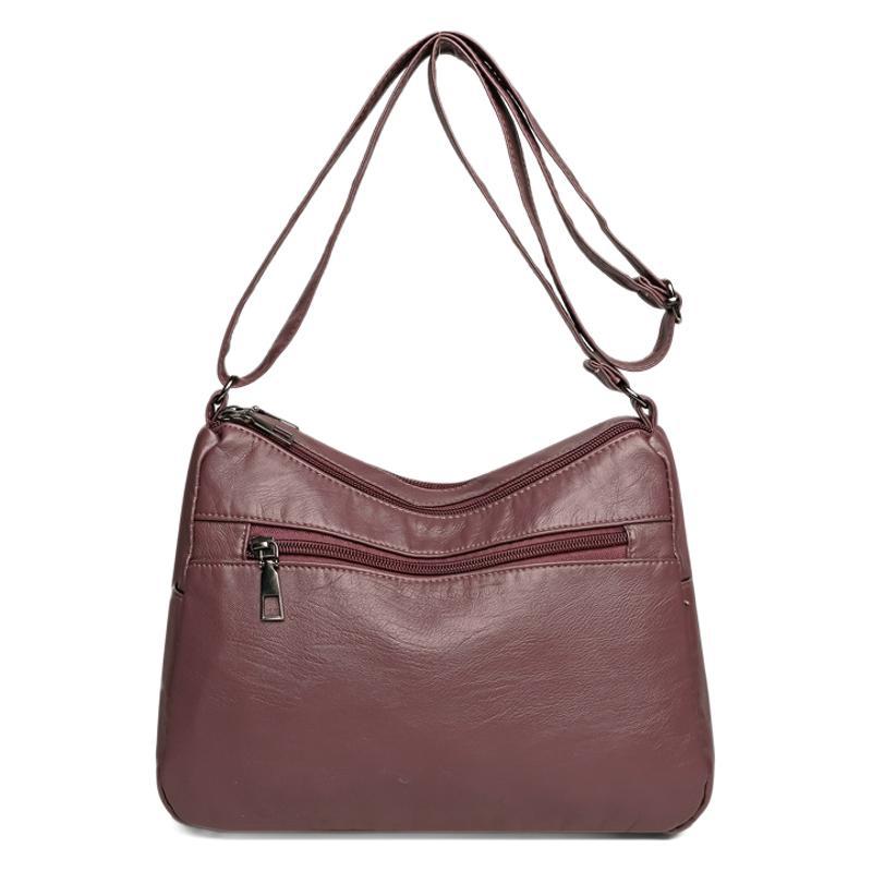 Vintage-Umhängetasche mit großer Kapazität, lässige schräge Tasche, PU-weiches Leder, Muttertasche mittleren Alters