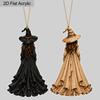 2D Flat Halloween Acrylic Hanging Decor, Witch Pattern, Home Car Backpack Pendant, Halloween & Birthday Gift