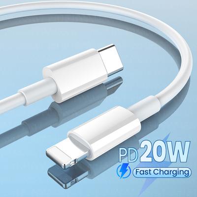 PD 20W USB C-kabel for iPhone Type C til 8-pins telefonladerkabel TPE Quick 2.4A hurtigladeledning for iPhone 14 13 12 Pro Max