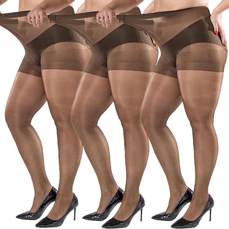 1/3pairs Women's Slim Fit Anti Hook Silk Pantyhose High Elasticity Breathable Ultra-thin Bottom Socks Leggings