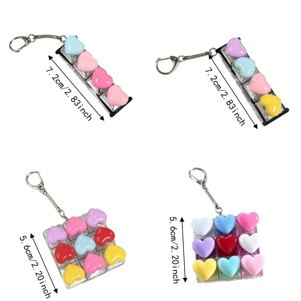 Portable Heart Keyboard Clicker Keychain Love Heart Fidget Bag Pendant Student Bag Ornament