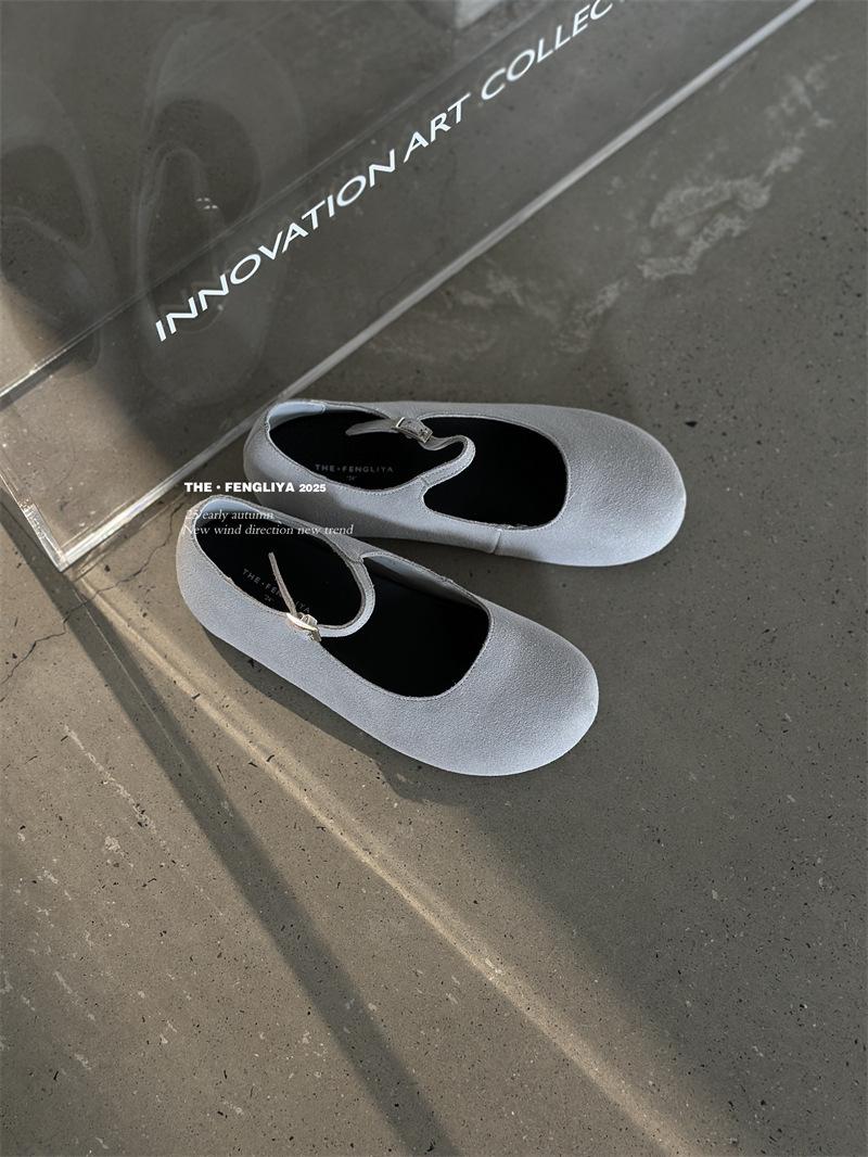 

THE · FENGLIYA 2025 Ранняя Осень Вечерние Нежные Балетки Мэри Джейн для Беременных Бобы 35 синий