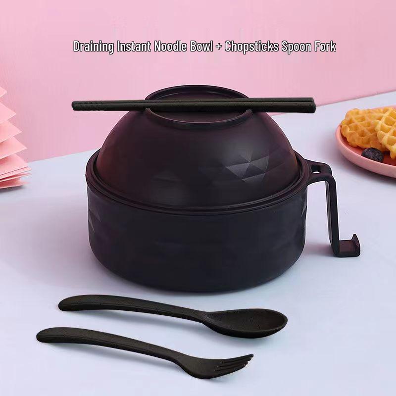 Microwavable Instant Noodle Bowl with Lid for Students