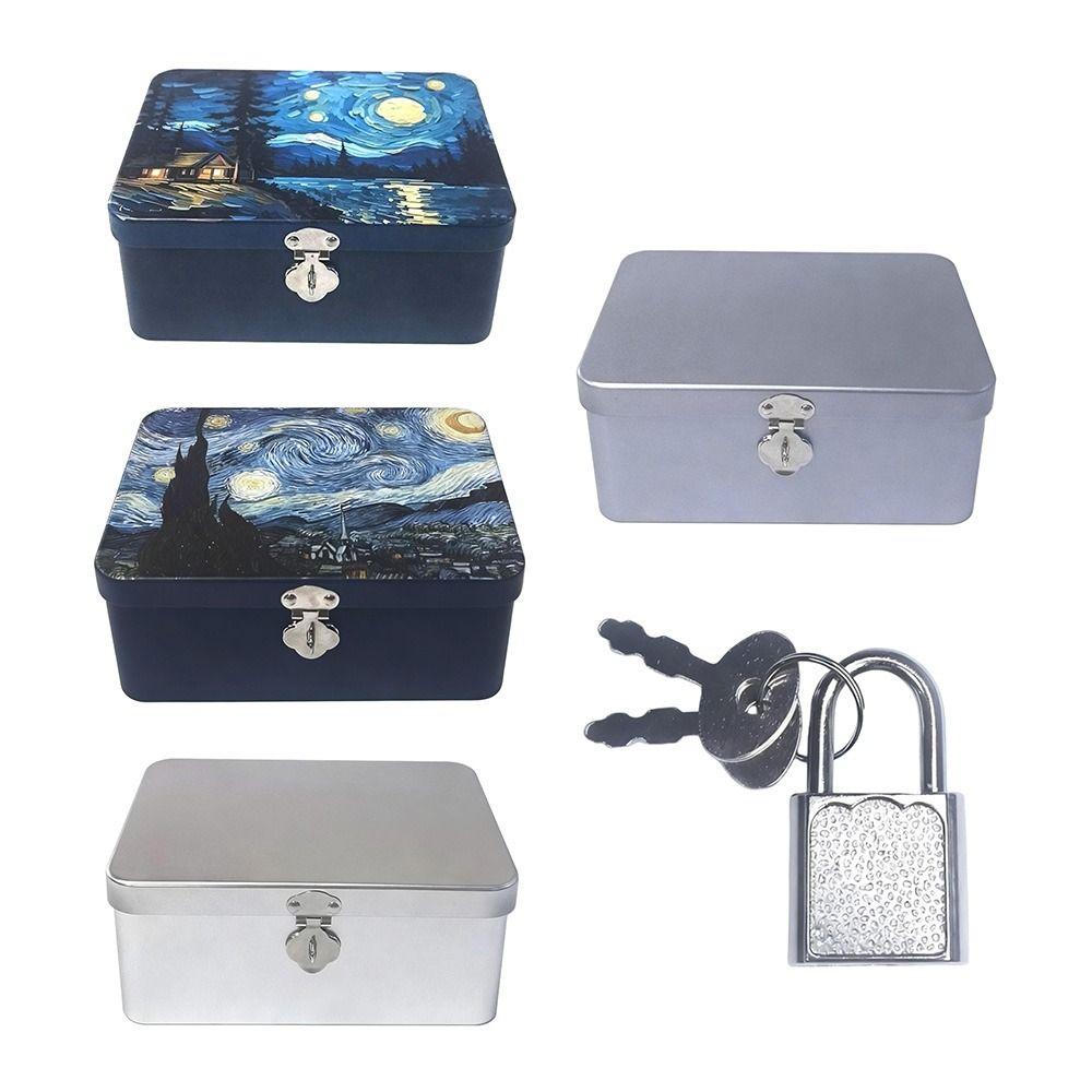 Password Lock Storage Box Metal Material Secret Metal Box Desktop Organizer  Desktop Storage