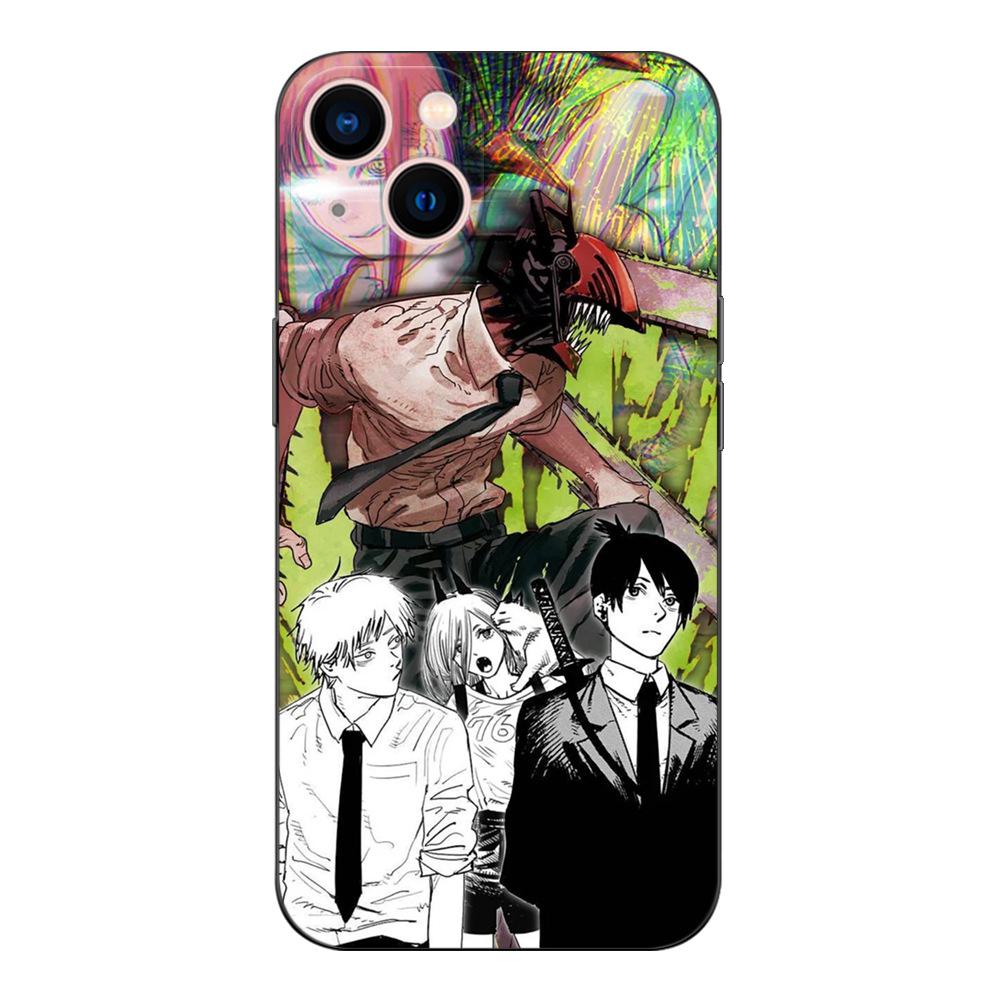 

Чехол для iPhone с изображением мультяшного человека-бензопилы — совместим с моделями 11, 12, 13, 14 Pro MAX MINI 13