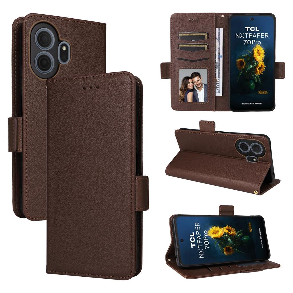 Flip Cover compatible for TCL NxtPaper 70 Pro PU Leather Phone Case Full-Body Protection with [RFID Blocking]