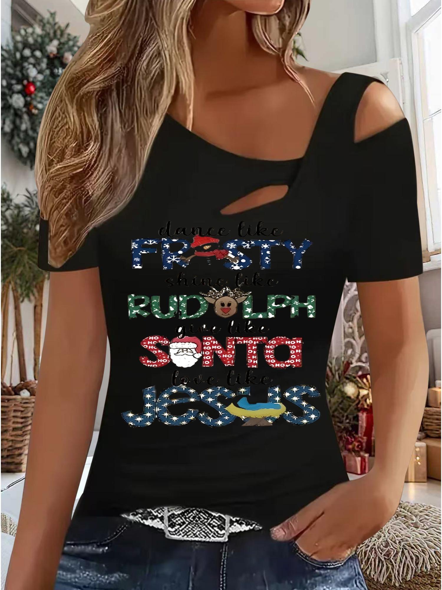 

Женский Новый Повседневный Топ Рождество Хэллоуин Рождественский Подарок Топы Рубашка Блузка XXL чёрный