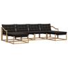 Outdoor Sofa Set with Cushions 6 Pcs White and Black