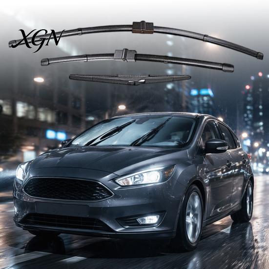 All Weather Wiper Blades 3Pcs/Set Car Kit for Ford Focus 2005-2011, 26/17/14-inch Front Replacement Wipers Rear Kit, Auto Windshield Beam Sun