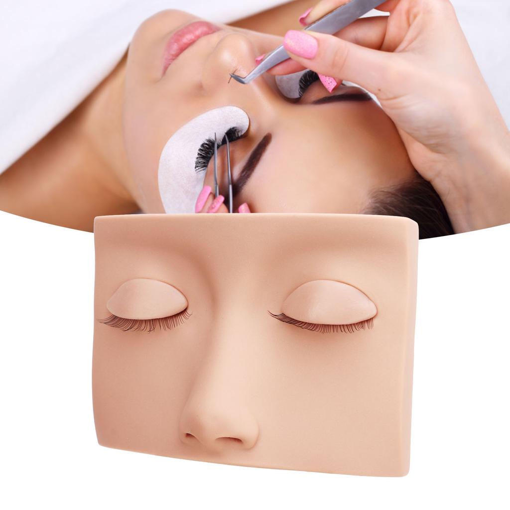 Lash Mannequin Head Removable Silicone Replacement Eyelash Mannequin Head for Training