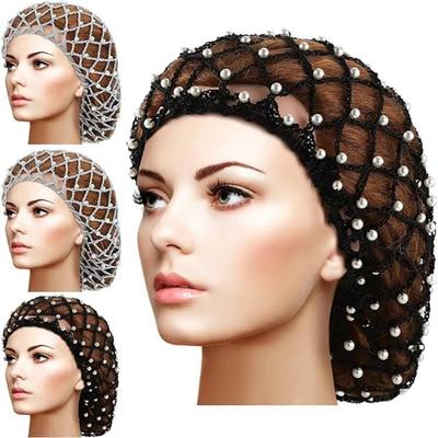 Snood Filet Doux Couleur Unie Bonnet Tricoté Surdimensionné Nouveau Filet à Cheveux Crocheté en Rayonne Accessoires pour Cheveux