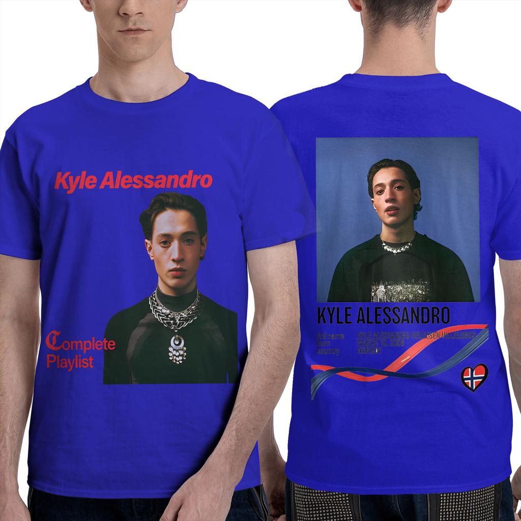 Kyle Alessandro Men's T Shirts Song Contest 2025 Vintage Tees Short Sleeve Crewneck T-Shirts Cotton Gift Tops