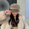 Women's Hats Fall and Winter Plush Flat Top Navy Hat Fashion Versatile Pearl Cap Lace Winter Star Anise Beret