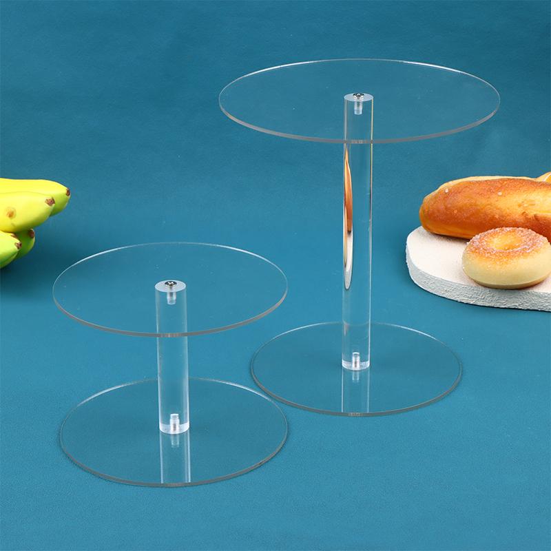 Transparent Acrylic Cake Rack Round Cake Stand For Desserts Cupcake Pastry Candy Display Stand For Wedding Event Birthday Party