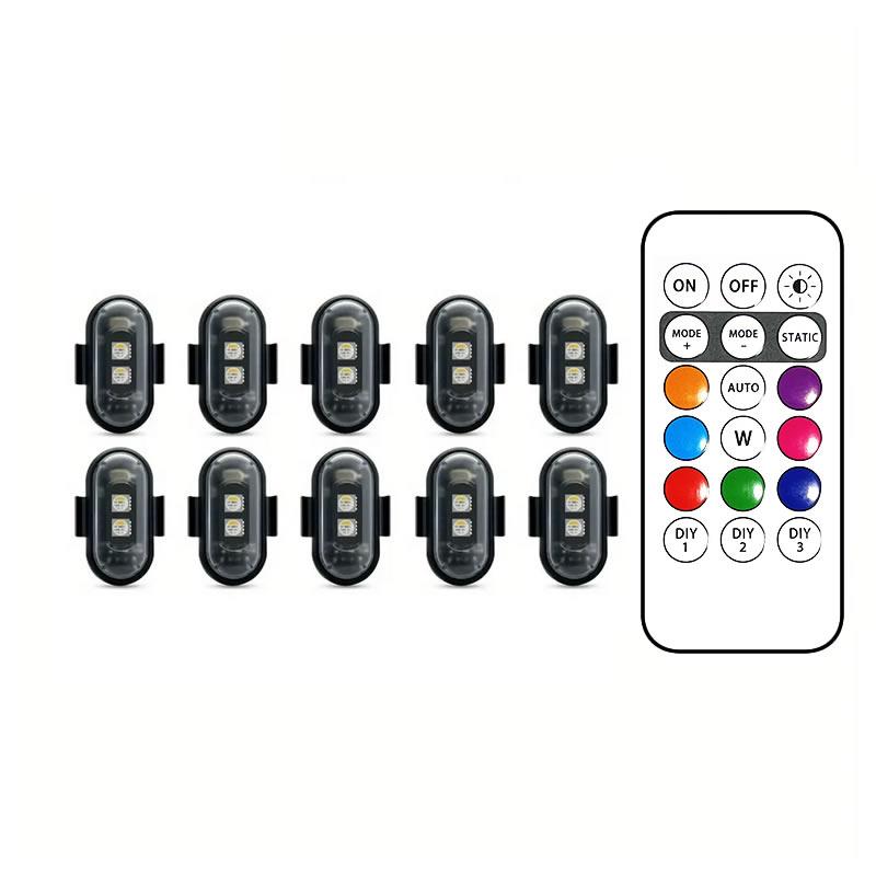 Light Up the Night RGB LED Aircraft Strobe Lights for Motorcycles,Airplanes & Helicopters,Car. Control Color Easy, Recharg