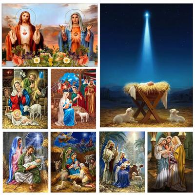 Jungfrau Maria und Jesus Diamant Malerei 5D Diy Kreuz Stickerei Kunst Wasser Diamant Stickerei Religiöse Wand Dekoration