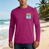 Herren 50+ Langarm Hawaii-T-Shirt mit Stoff, Atmungsaktiv, Lockerer Schnitt, für Sommerliche Outdoor-Freizeitaktivitäten