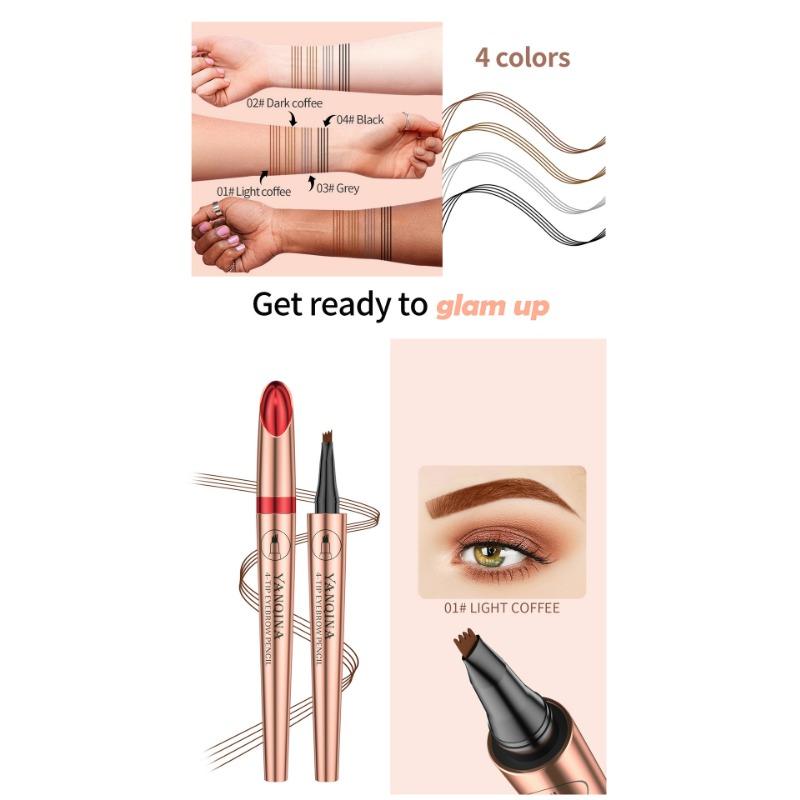 Liquid Brow Pencil Waterproof Impermeable Water Eyebrow Pencil Simulation Four Claw Eyebrow Pencil