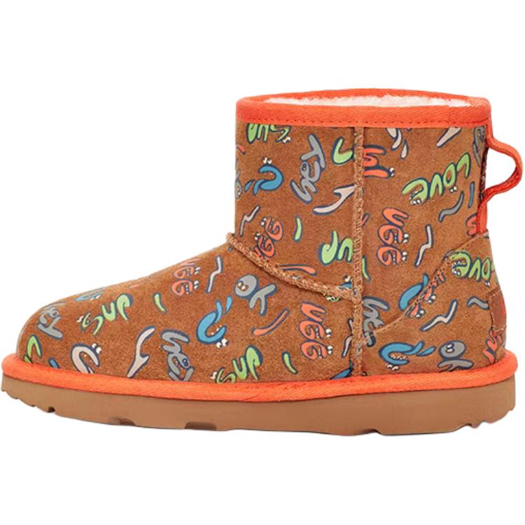 

UGG Classic Mini Graffiti Comfortable Non-Slip Warm Kids Boots Kids boots Brown Orange 1103615K-T 22