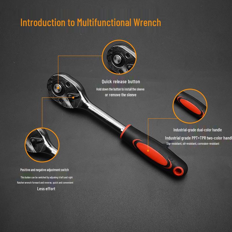 Ratchet Wrench Socket Set: Multi Car Repair Tool Kit
