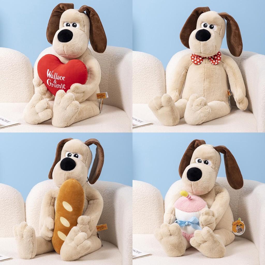 Adorable Standing Dog Plush Toy With Bow Tie And Rope Soft Pp Cotton Stuffed Animal