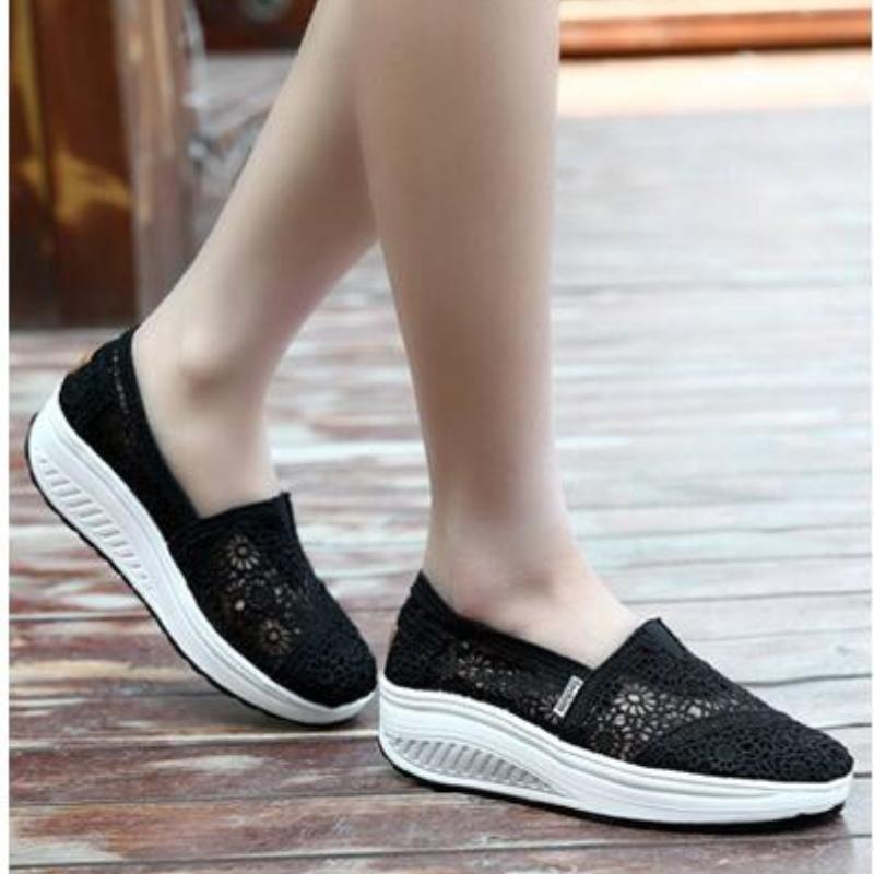 Summer Fashion Women's Thick-soled Breathable Mesh Woman Non-slip Sports Rocker Ladies Sneakers Girls Walking Shake Shoes