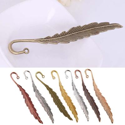 2Pcs Feather Bookmark Metal Book Mark Page Reading DIY Gifts Stationery for