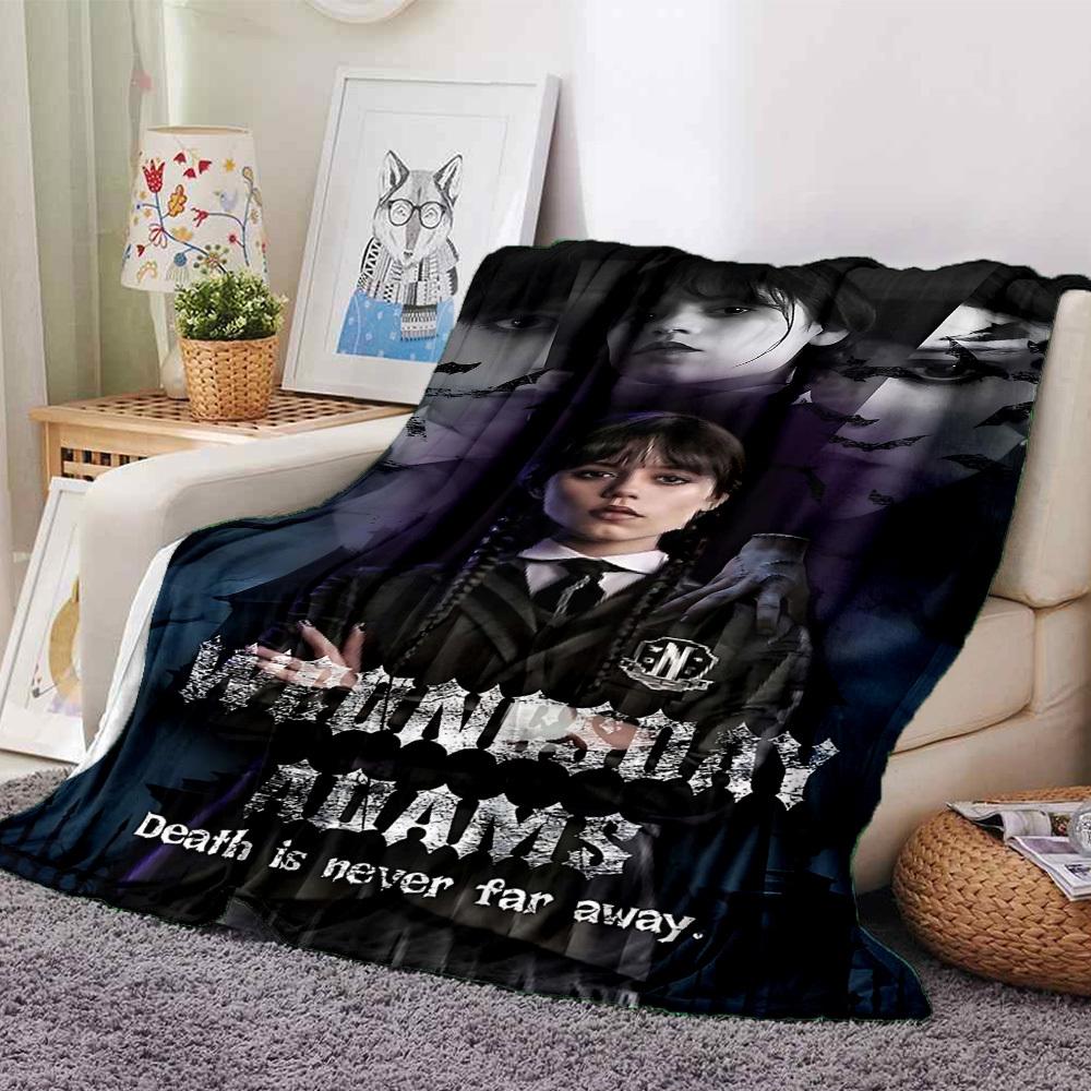

1pc Wednesday Adams Soft Warm Throw for Home, Office, Trave, All-Season Cozy Bedding Gift, Office Cozy Accessory1095 80cmx120cm(31inx47in)