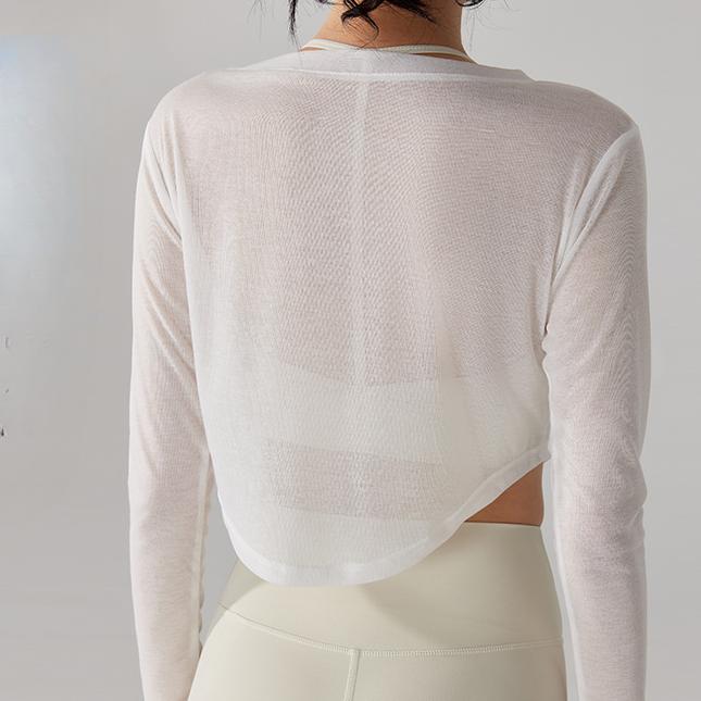 Women's Blouse Yoga Long Sleeve Loose Breathable V-Neck Sports Quick Dry Running Fitness Clothing