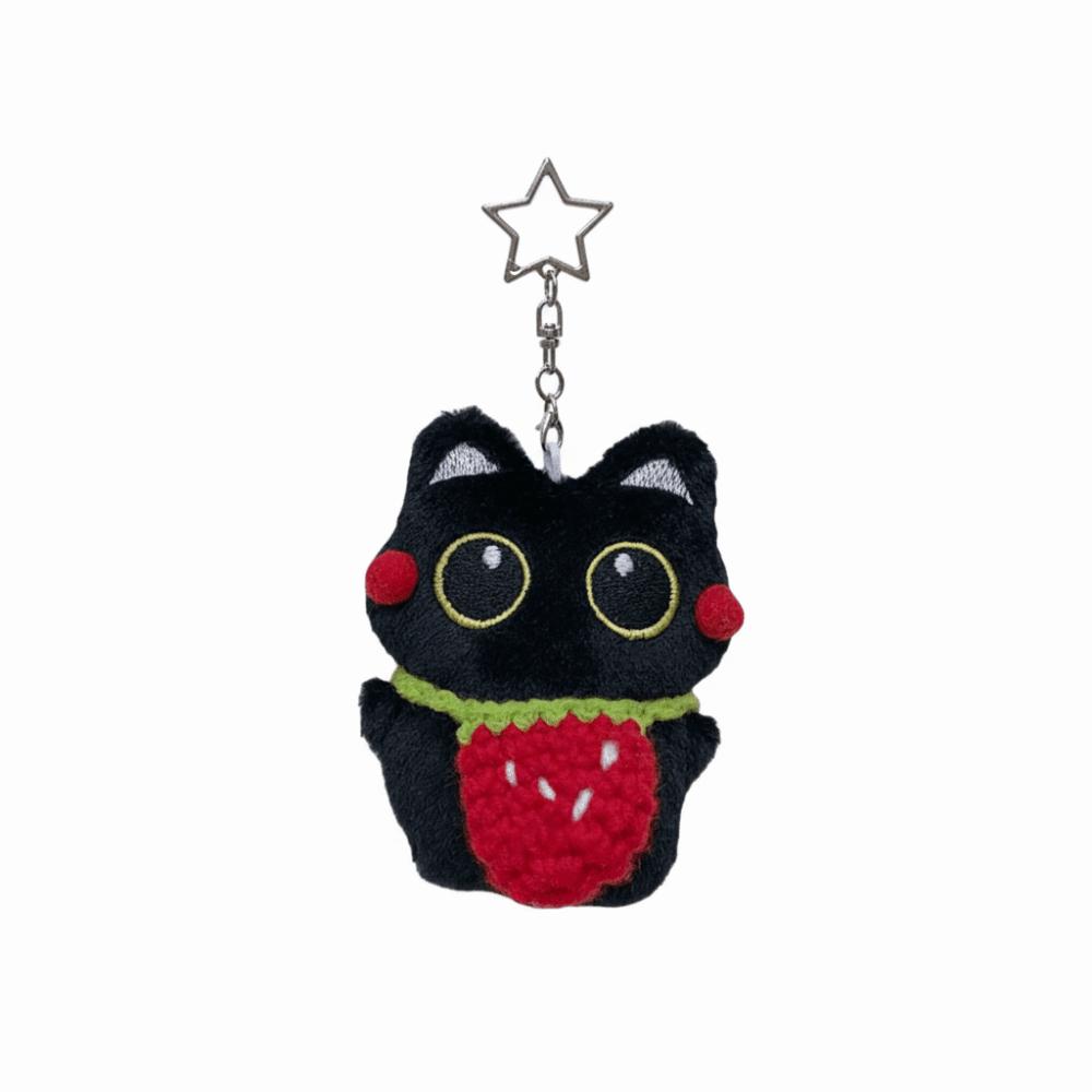 Cute Plush Toy Keychain Black Cat Car Key Ring New Doll Bag Pendant  Bag Accessories