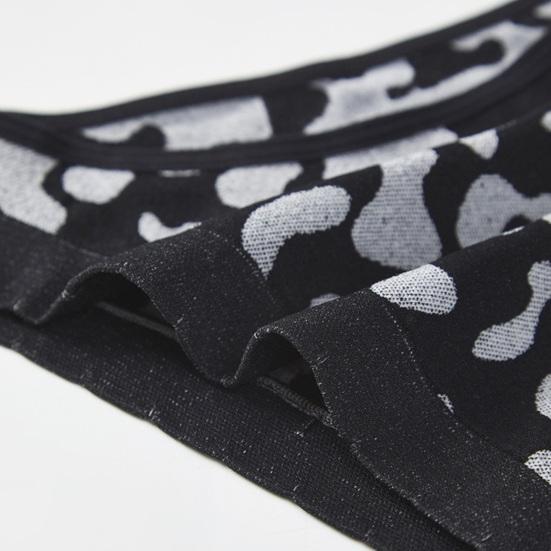 Seamless No Show Thong for Women Milk Cow Print Stretch Breathable Underwear Sexy Mid Rise T-Back Panties