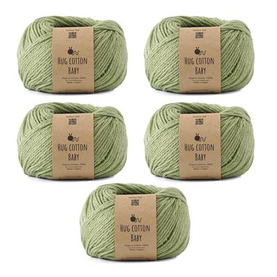 Knitworm Hug Cotton Baby Medium 5 30g Cotton Light Yarn, Weight, Balls, (Approx. 81m), 100% (4. Green)