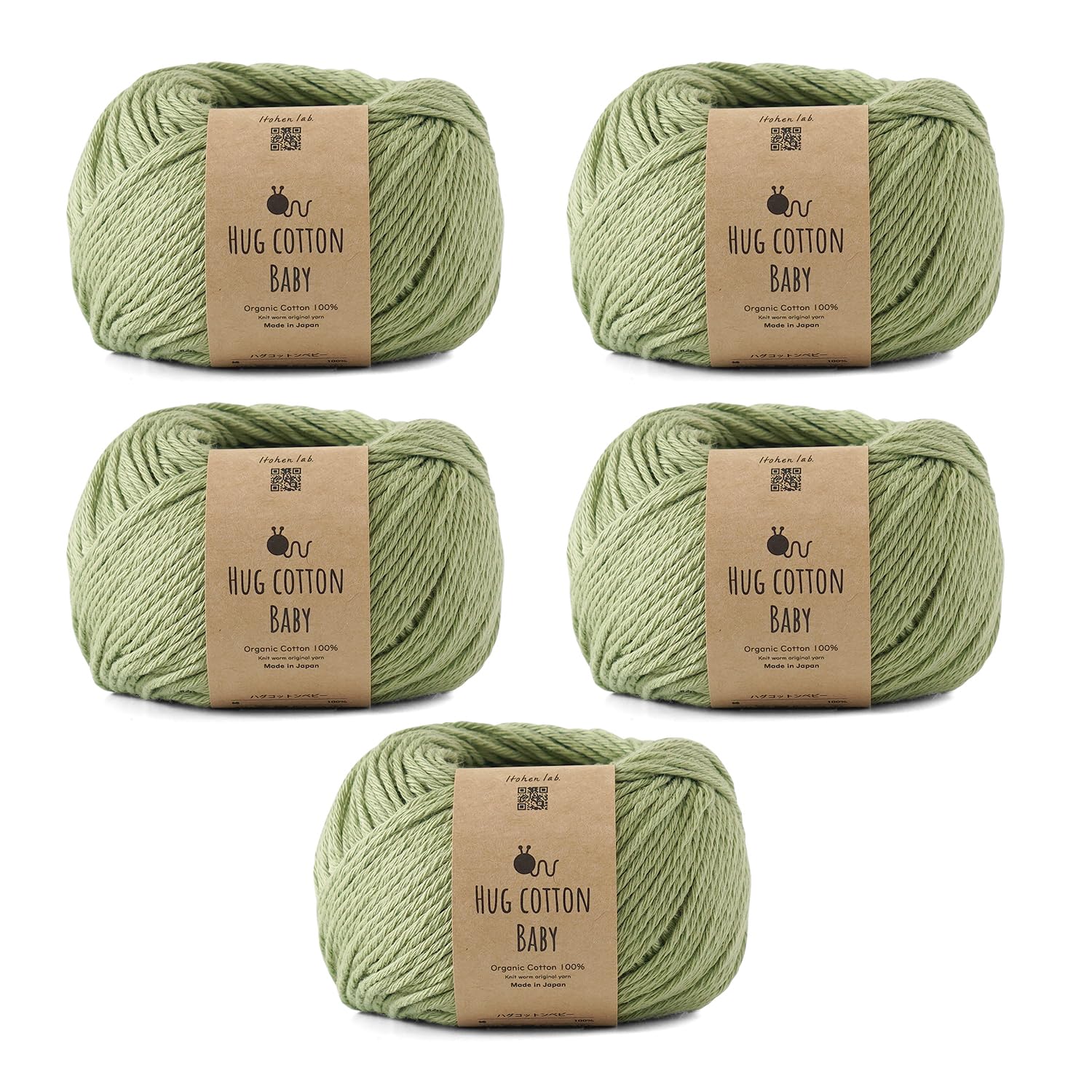 

Knitworm Hug Хлопок Детский Средний 5 30г Хлопковая Легкая Пряжа, Вес, Клубки, (приблизительно. 81м), 100% (4. зеленый)