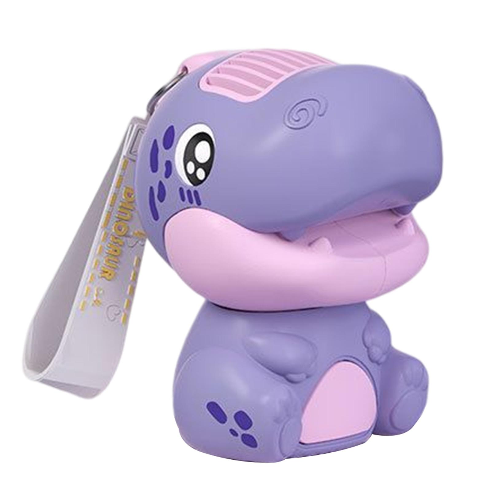 

USB Dinosaur Mini Handheld Fan Bladeless Mute 2 Speeds Adjustable with Lanyard фиолетовый