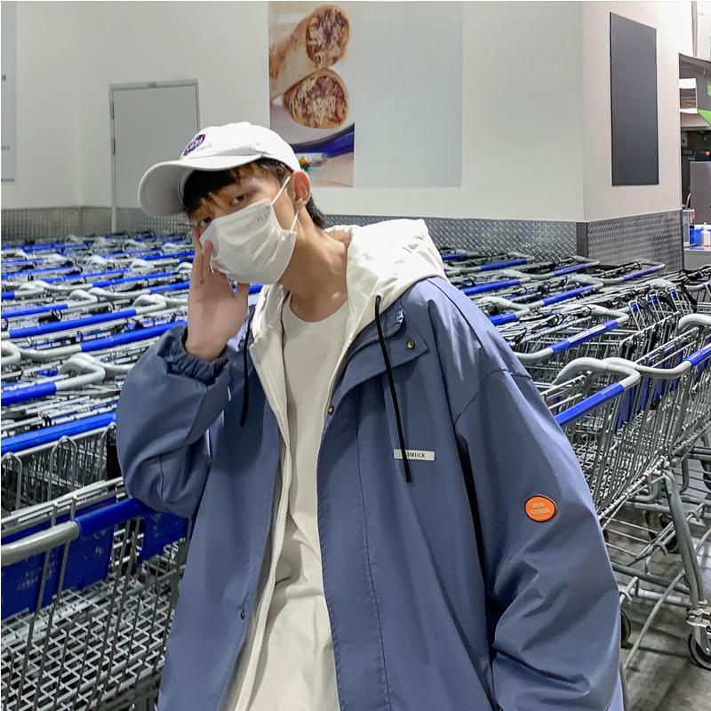 New Spring and Autumn Break Two-piece Hooded Tooling Jacket Men's Trendy Large Size Clothes Couple Hong Kong Style Jacket