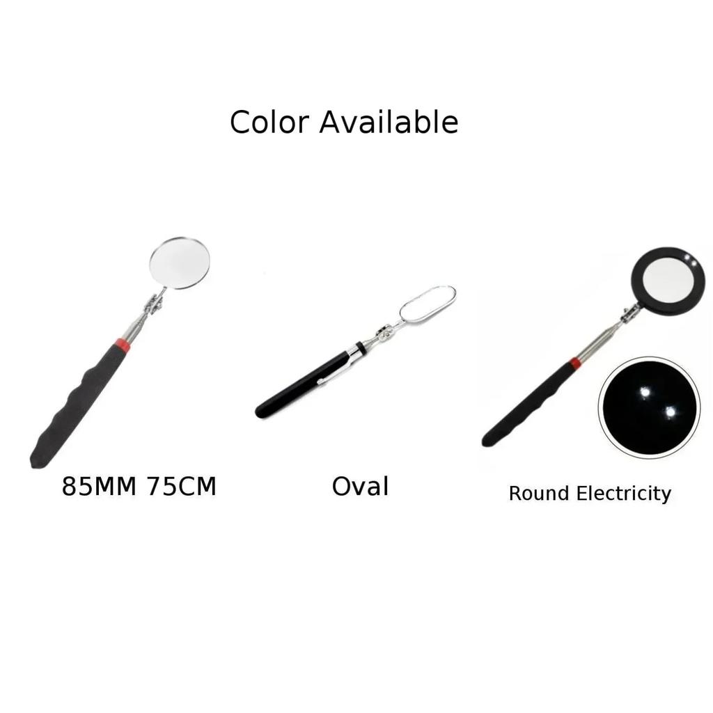 360° Inspection Mirror LED Light Telescoping Mirrors Extend Mechanic Tools Inspection Mirror Telescopic Handle Repairing Tools