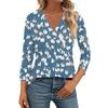3/4 Length Sleeve Womens Tops V Neck Casual Tunic Tops Basic Shirts Loose Fit Blouse