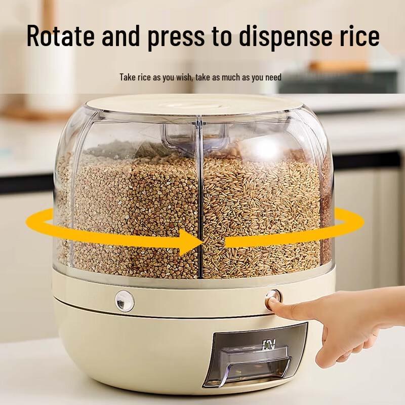 Obrotowy dozownik zbóż z wieloma przegrodami