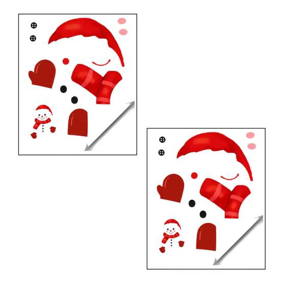 Creative Holiday Gifts Christmas Static Window Clings, Smiling Snowman Decals with Snowflake Transparent Film Patterns, Waterproof PVC Glass
