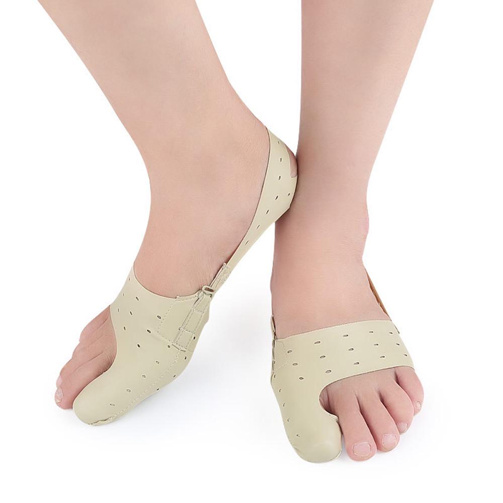 Breathable Thin Leather Big Toe Corrector Bunion Splint Adjustable Strap for Hallux Valgus Relief One Piece